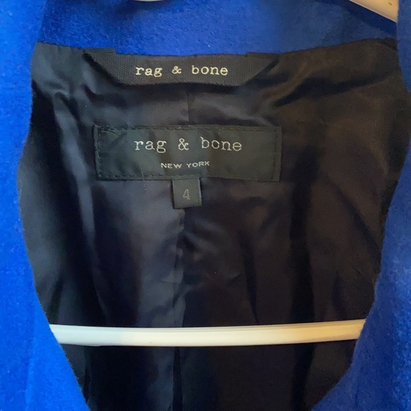 RAG & BONE Cobalt Blue Wool Moto jacket - Picture 4 of 6